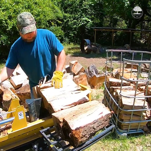 Making FIREWOOD With a Tractor Supply Log Splitter #Firewood #LogSplitter #LogSplitting #MakingFirewood | The Kelley's country life