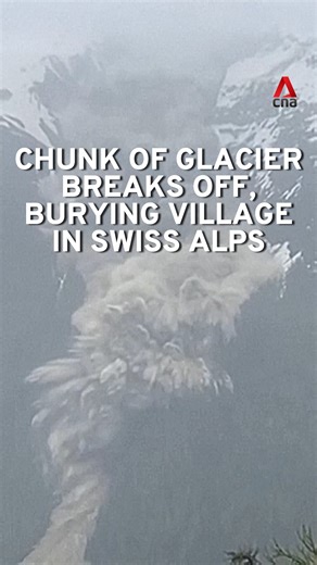 141K views · 909 reactions | This is the moment when a chunk of a glacier in the Swiss Alps broke off on Wednesday (May 28), burying about 90% of the mountain village of Blatten in debris and leaving one person missing. Authorities evacuated the 300 residents of the village earlier this month after geologists identified the risk of an imminent avalanche of rock and ice from the glacier. #news #switzerland #swissalps #avalanche #Blatten | CNA | Facebook
