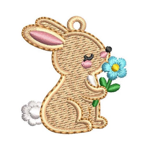 FSL Bunny Earring Machine Embroidery Design | ITH Easter Spring Rabbit (digital File) - Etsy