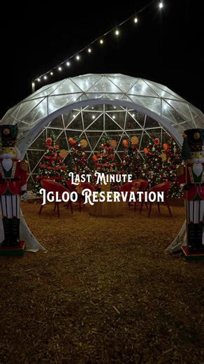 ✨ Last-Minute Igloo Opening ✨ 📅 December 26th | 5:30 PM 🎄 Theme: Vintage Christmas ❄️ Two-hour private igloo experience ❄️ Up to 15 guests 💫 $300 Experience Includes: • 4-pack of s’mores • Private fire pit • Yard games • Dedicated server for food & beverages 📩 To reserve, email Snowglobe@DesertFarmLights.com ✨ General admission sold separately #DesertFarmLights