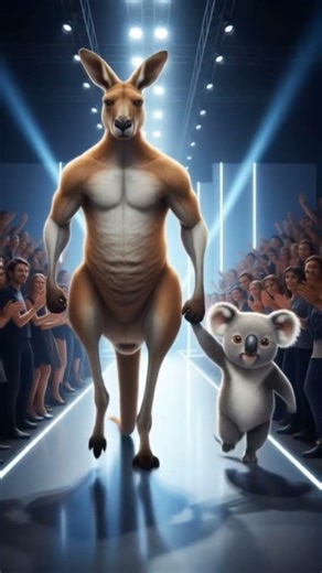 Walking in style 😀#kangaroo #koala #funny