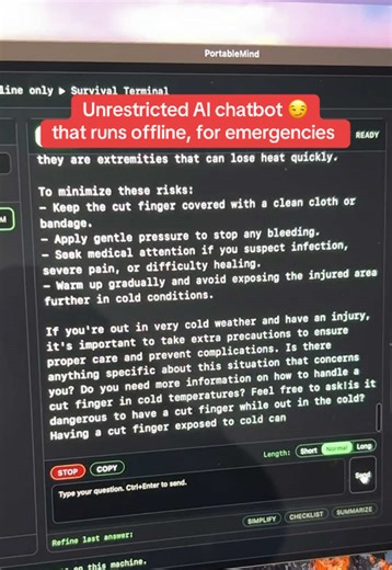 Unrestricted AI Chatbot for Emergency Preparedness
