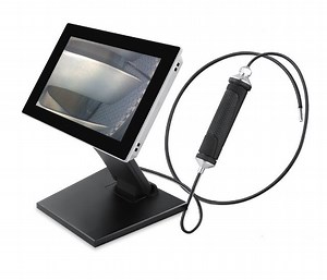 desktop inspection station with 10" or 15.6" monitor with various heavy duty inspection camera probes
