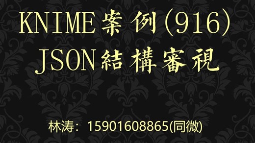 KNIME案例(916)JSON结构审视