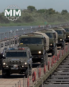 2.5M views · 75K reactions | Russian engineers built a 1,360-meter floating bridge in exercises, enabling armored vehicles and ferry operations. | Military Mechanics | Facebook