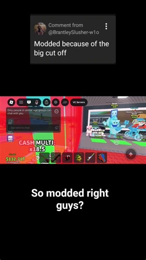 a modded game on a modded phone with a modded app called modded roblox