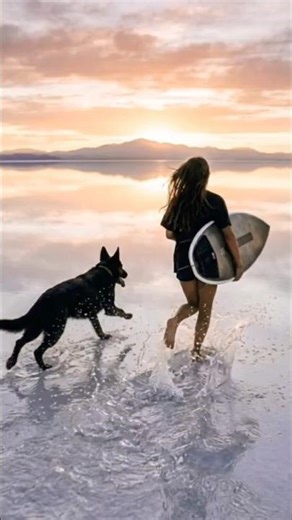 Skimboarding across the world’s biggest mirror 🌎