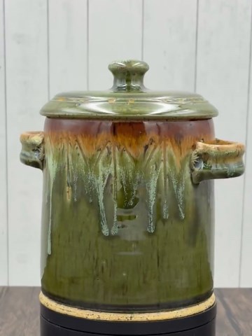 Storage Jar With Lid – Unique Layered Glaze Pottery, Handmade Stoneware Canister - Etsy