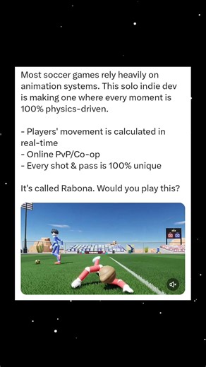 Solo Dev Creates 100% Physics-Driven Soccer Game Rabona — Every Shot Is Unique