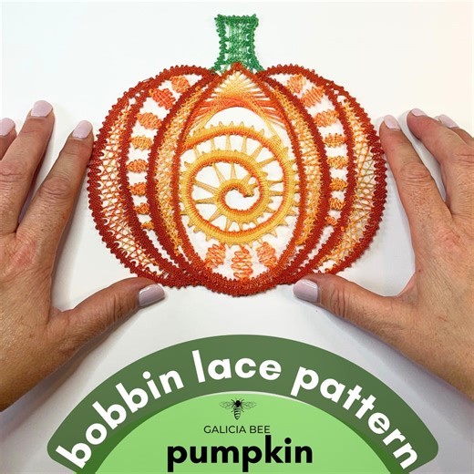 Bobbin Lace PUMPKIN Pattern, Pdf Lace Pattern to Print at Home, Diy Fiber Art Craft to Make a PUMPKIN Design, Autumn Home Decor - Etsy