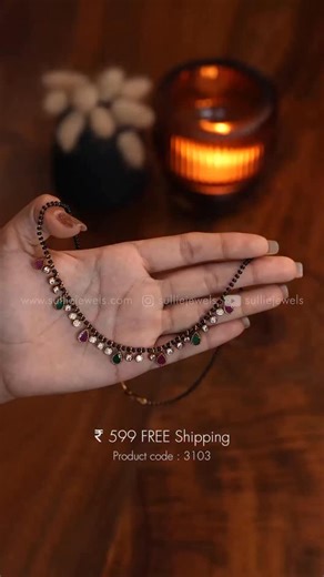 Stone Minimal Mangalsutra with Earring Product code : 3103 ,3104 ₹599 🧿 How to Shop from Sullie Jewels : 1. Shop on our website – just search using the product code OR 2. Message us directly on Instagram OR 3. Text us on WhatsApp: 91 80957 78479 #necklace #minimal #mangalsutra #fashion #jewellery | Sullie Jewels