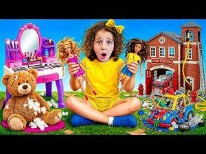 Learn good behaviour - Rhia does chores to earn toys - Kids story