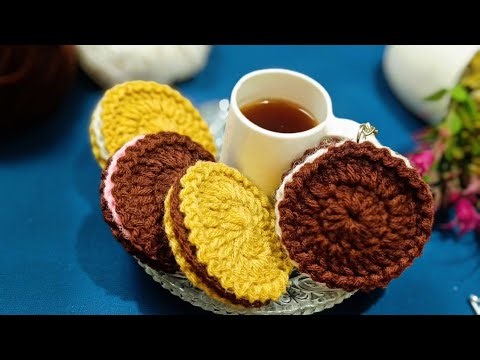 DELICIOUS OREO Crochet BISCUITS | Crochet Cookies, Biscuits tutorial #viralvideos #crochet #diy