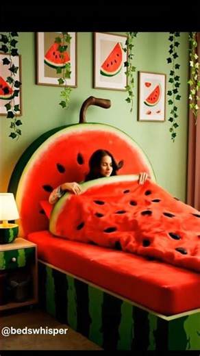 🍉 I Turned My Room Into Different FRUITS! Which One Would You Sleep In? 😍 #shorts #satisfying #viral