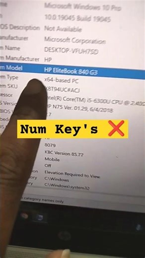 HP Elite Book 840 G3 Series Laptop Numbers Key's Not Working Problem in Windows11#macnitesh#2025