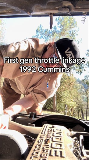 Throttle linkage replacement 1992 W250 5.9 Cummins #life #fyp #mechanic #dodgecummins #diesel
