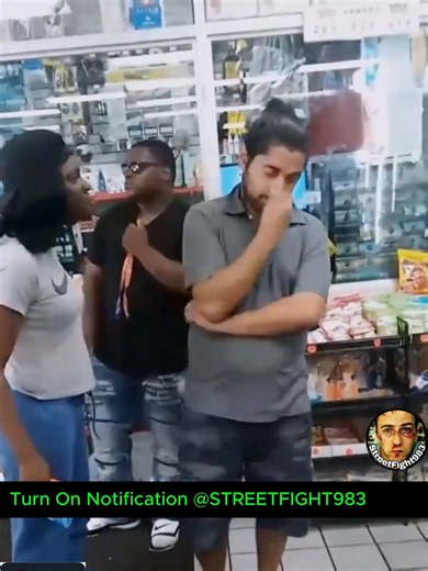 Woman spits at an Indian🇮🇳 convenience store worker after he told her to control her kid from running around inside the store.