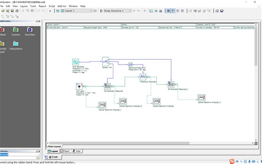 基于optisystem软件实现光频率梳仿真模型