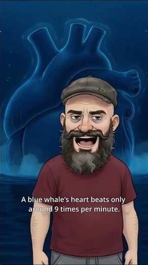 A BLUE Whale Heart Beats Only 9 TIMES Per Minute #shorts #facts