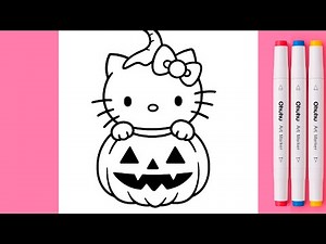 Easy Drawings – How to Draw Hello Kitty Halloween Step by Step ✏️🎃 | Tutorial 2025