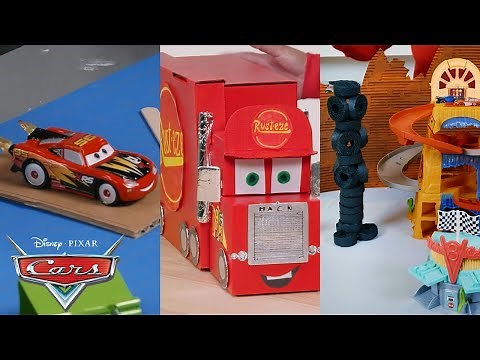 DIY Cardboard Race Track & Character Crafts for Kids | Pixar Cars