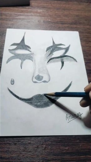 joker makeup drawing || Easy joker drawing tutorial video for beginners.