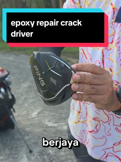 DIY repair carbon crown crack . kita pakai epoxy. main 9 lubang boleh tahan. selamat #golf #CapCut #golfmalaysia #mentalwarriorgolf #kental