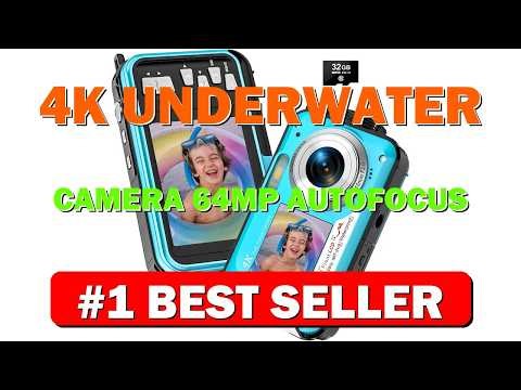4K Underwater Camera 64MP Autofocus 16FT Waterproof Camera Dual-Screen Selfie 16X Under - B0FXQX2F6Q