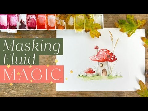 How To Paint a Cute Toadstool House With Watercolours