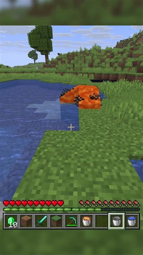 you cam make 3 block from lava and water #minecraft