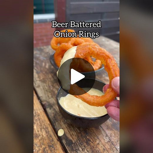 All about the Sides, 31 of 50. My Beer Battered Onion Rings. Simple and delicious these bad lads are so crispy, I love them. The below is enough for roughly 20 onion rings 2 large onions cut into 1cm thick rings 100g plain flour/AP flour 100g cornflour/starch 2 tsp salt 1/2 tsp baking powder 1 tsp white pepper 1 tbsp garlic powder 1 tbsp smoked paprika 1 tbsp chilli powder (mild) 250-300ml beer (I used lager) Oil for frying 1. Remove the inner membrane from the onions if you’ve ever bitten an on
