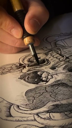 Art Process✒️ Pen & Ink + Original Music | Memento Mori Study With Me #drawing #art #illustration