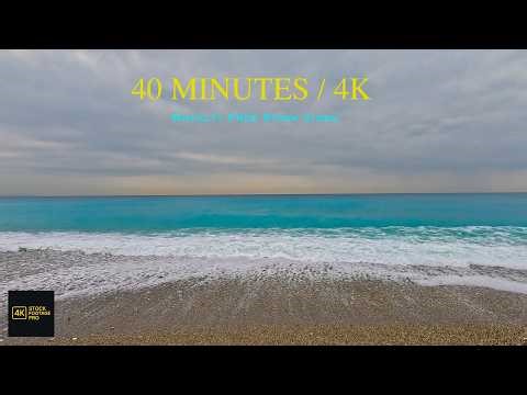 40 Mins 4K Ultra HD Ocean Waves & Sandy Beach | Silent Cinematic Nature Background