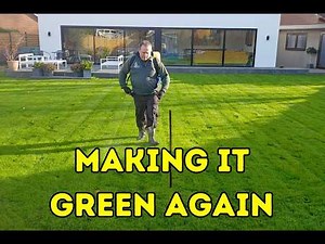 Applying Iron sulphate and fungicide to this lawn