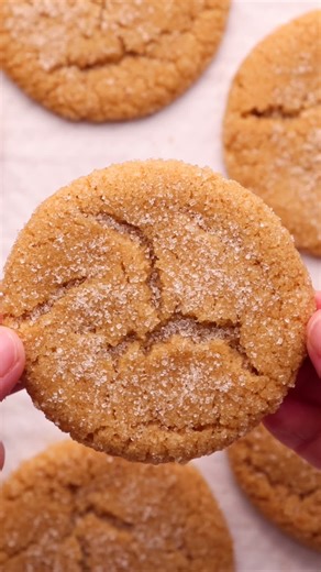 Putting the snap in Vegan Gingersnaps! Thin, crispy, crackly, sugary, buttery, perfectly spiced festive cookies with satisfyingly crunchy outsides, slightly chewy middles, and the perfect snap! Comment "recipe" and I'll send it to your inbox or 👇 https://avirtualvegan.com/vegan-gingersnaps/ | A Virtual Vegan