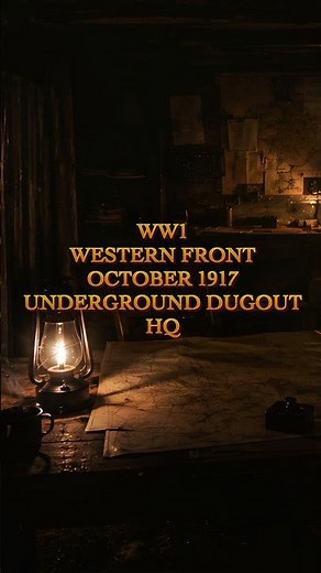 WW1 Dugout HQ Sleep Ambience| Rain & Distant Artillery #sleepsounds #ww1 #war