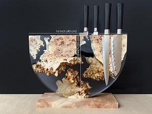 Magnetic Knife Holder Countertop,epoxy Resin Wood Kitchen Knife Holder,knife Board Magnetic,knife Stand,magnetic Wood Epoxy Knife Board - Etsy