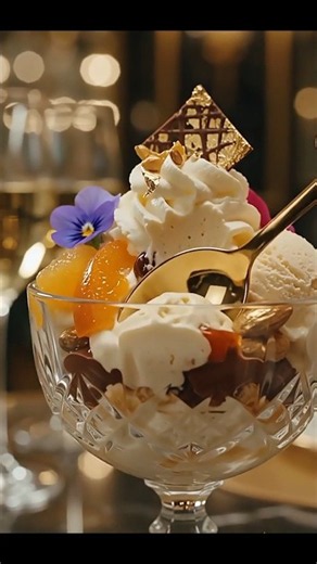 World's most luxurious sundae crafted to impress.✨ #GoldenOpulenceSundae #LuxuryDessert #LuxuryFood