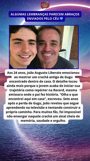 Filho de Gugu encontra objeto do pai e emociona ao seguir os mesmos passos