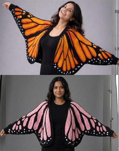 Monarch Butterfly Crochet Cardigan Pattern PDF | All Sizes | Beginner Friendly Sweater | Digital Download Crochet Pattern - Etsy