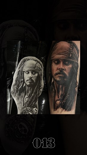 • Jack Sparrow ⚓️🏴‍☠️ O icônico pirata parece saltar diretamente das telas do cinema para a pele nesta tattoo em realismo desenvolvida pelo Di (@diegoarmando_013), aqui no estúdio. Pronto para ancorar suas histórias também? ⚓️✨ Solicite um orçamento e embarque nessa jornada com a gente! ✅ Agenda aberta! 📲 WhatsApp (16) 99790-8771 ou direto no link da bio. ❌ 𝐓𝐀𝐓𝐓𝐎𝐎 𝟎𝟏𝟑 • 𝒔𝒕𝒖𝒅𝒊𝒐 • Av Queiroz Filho, 846 (Vila Harmonia) . Araraquara/SP #tattoo013 #tattoo #araraquara #sptattoo #tatua