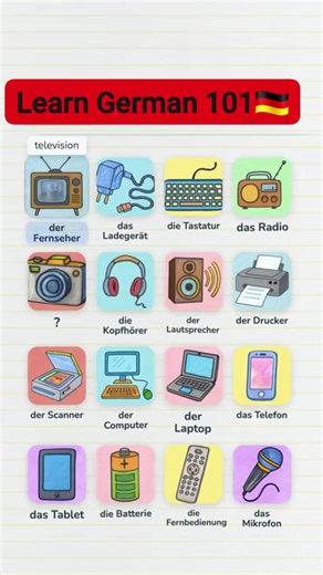 17K views · 342 reactions | Electronics. Machines Easy German For All  . . . .#Deutschlernen #GermanAlphabet #LearnGerman #DeutschfürAnfänger #DeutschmitChanée #AlphabetDeutsch #DeutschTikTok #germany #GermanLearning | Learn German 101 | Facebook