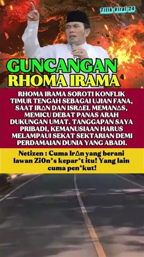 RHOMA IRAMA SOROTI PERANG IRAN? #Shorts #TitikViral24 #TimurTengah