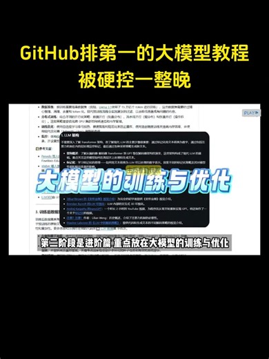 GitHub排名第一的大模型教程，硬控我一整晚#人工智能 #aigc #ai #编程 #大模型 #agent