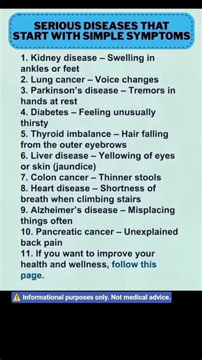 Serious Diseases That Start With Simple Symptoms