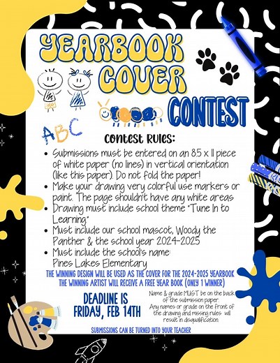 Yearbook cover contest | Pines Lakes Elementary PTA