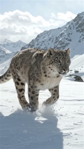 Snow Leopard Attack: The Argali Made a Split-Second Escape Through the Blizzard #wildlife