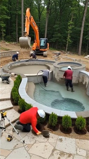 Abandoned Backyard Pool Transformed Into Luxury Waterfall Oasis | Full Timelapse Build#survival