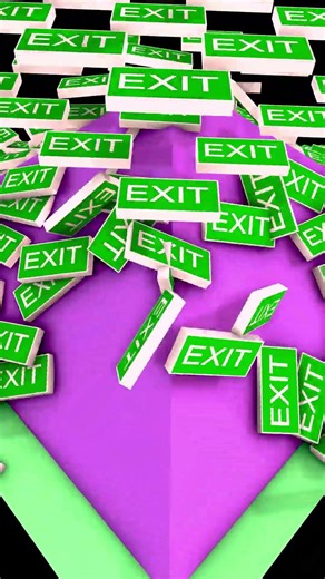 Exit Sign Satisfying Animation Fall 😱#3danimation #satisfying #physics #loop