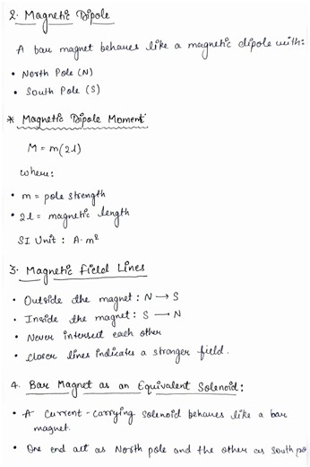 Magnetism and Matter | Shorts Notes | Class -12 | physics | CBSE | Boards | 🔥